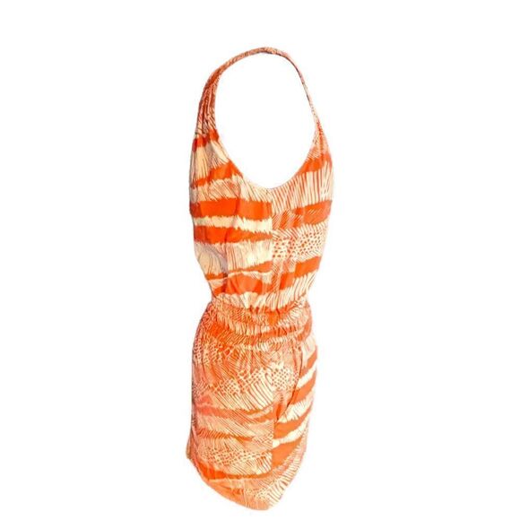 Bcbgmaxazria Orange & White Sleeveless Summer Dress Size Small - Picture 3 of 5